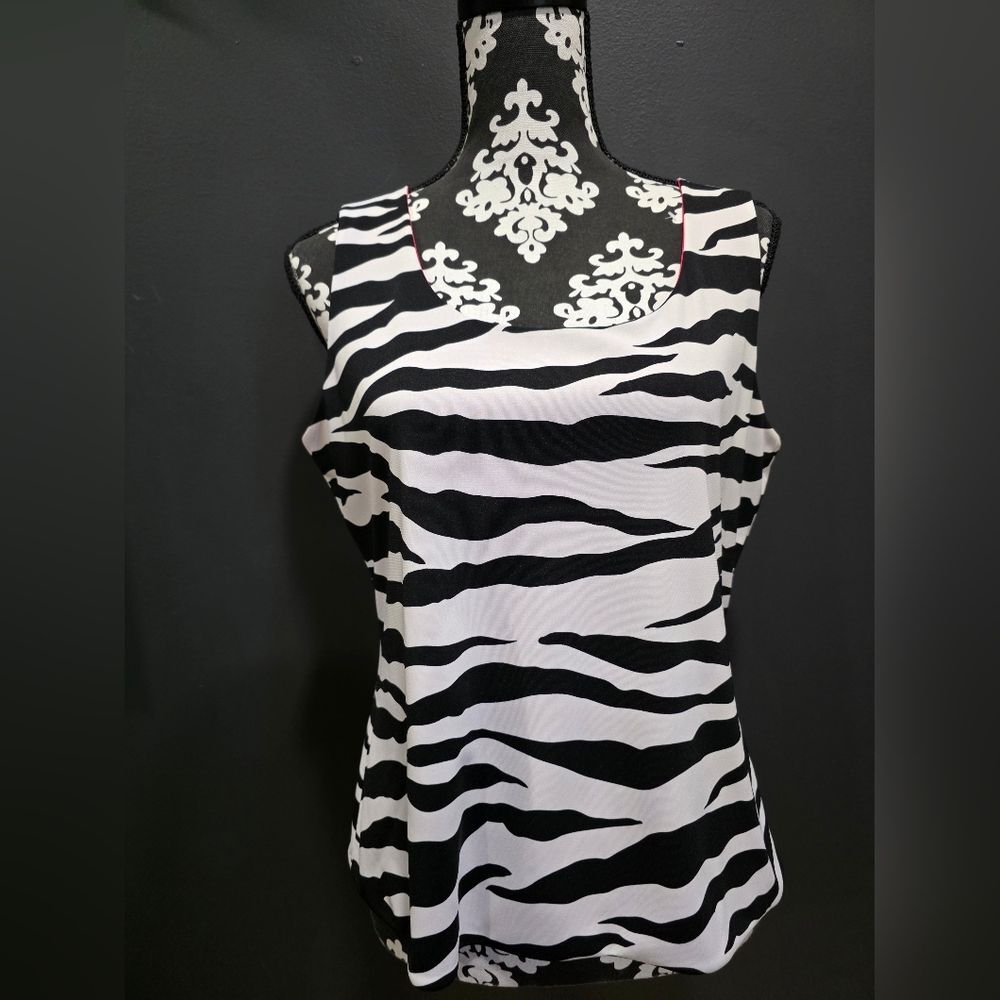 Zebra Hot Pink Reversible Rayon Tank Sz M The Look Randolph Duke